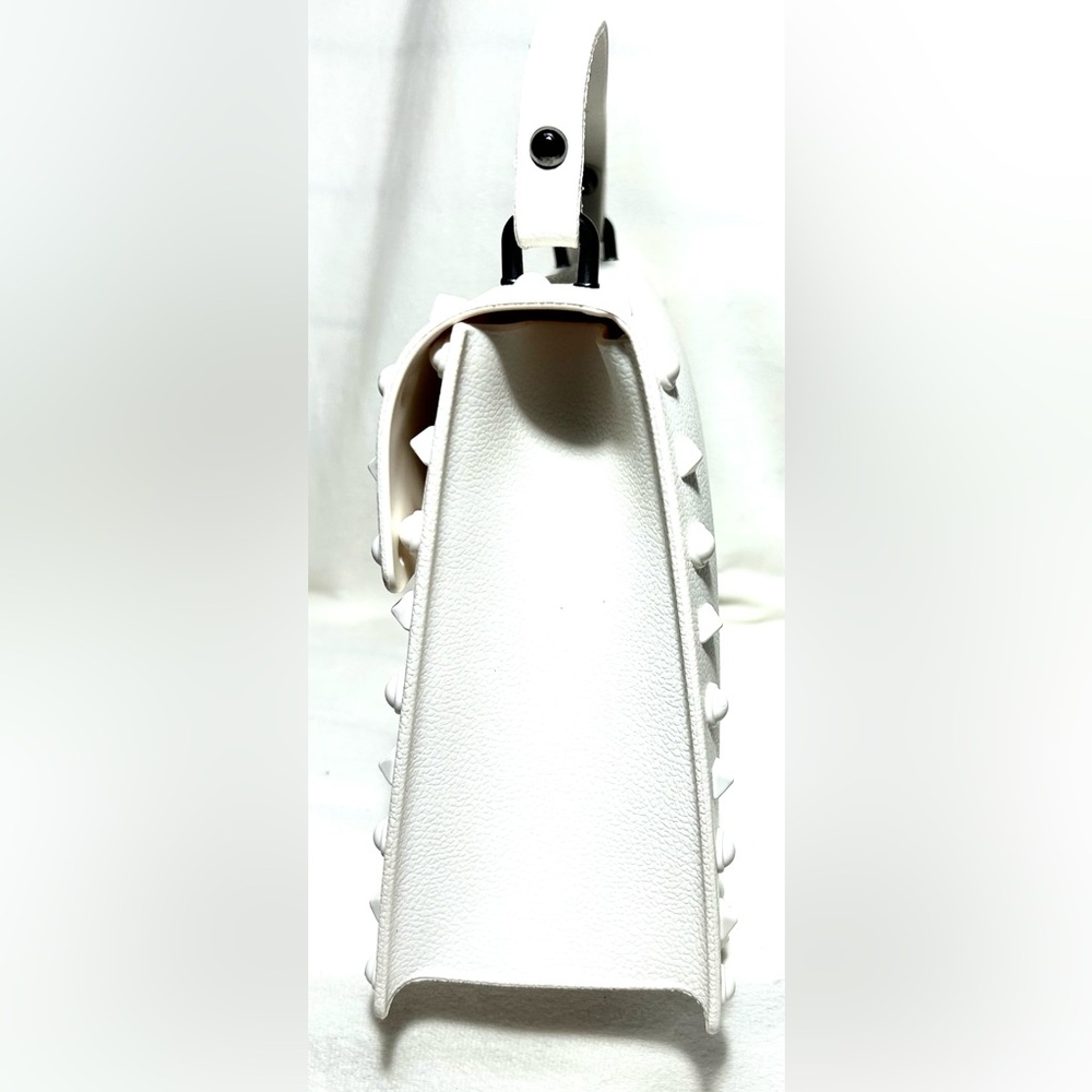 White Studded Jelly Rubber Purse bag detach shoulder strap adjustable Crossbody - Picture 5 of 8